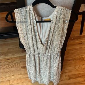 Alice + Olivia Silver Sequin Dress